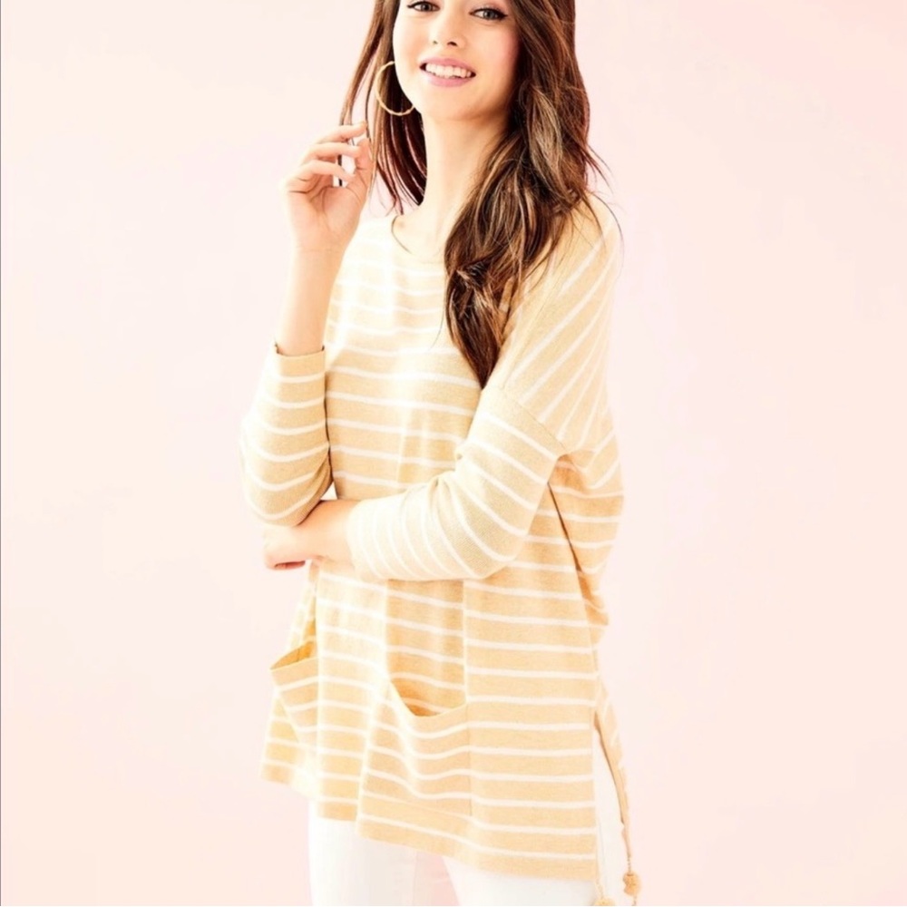 Lilly Pulitzer crew neck Elba pullover strip sweater in Medium